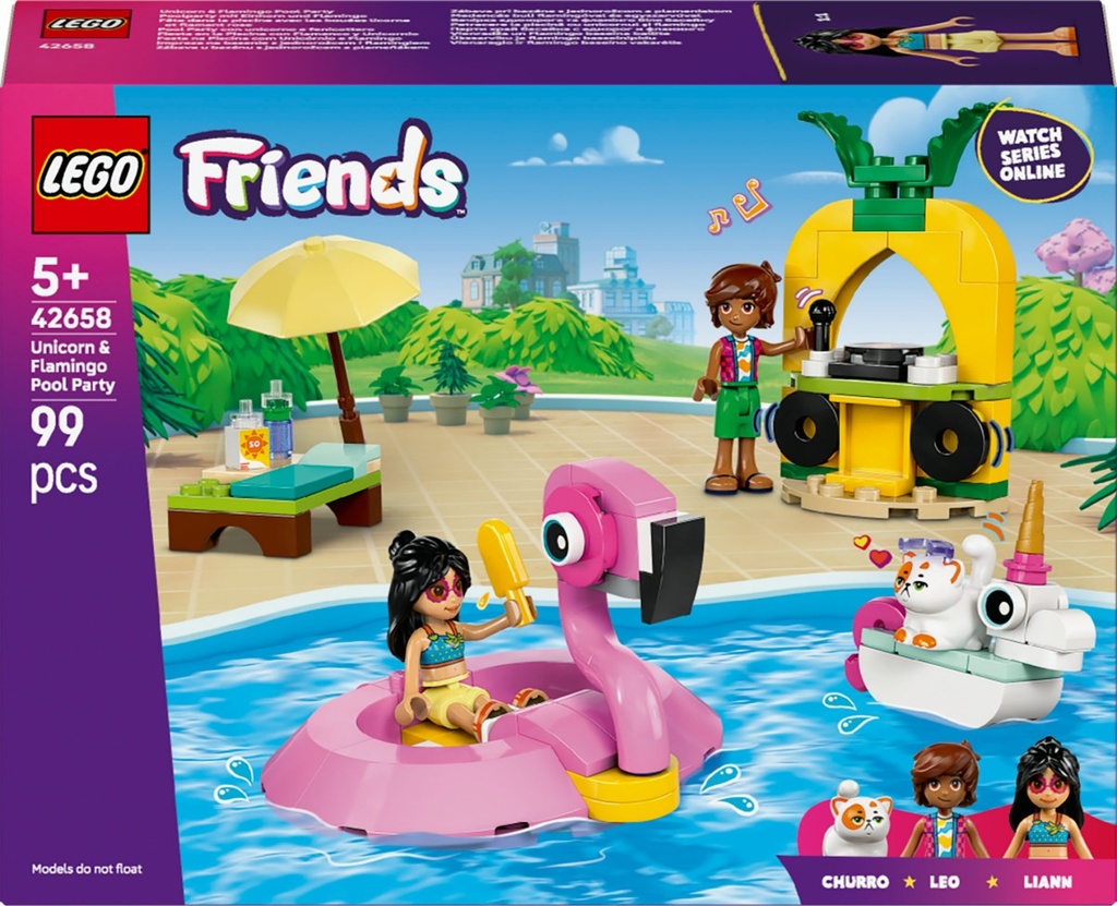 [42658] LEGO Friends 42658 – Fête dans la piscine avec les bouées licorne et flamant rose
