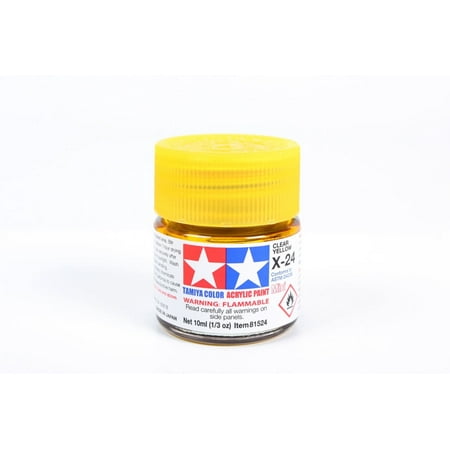 Peinture acrylique Tamiya Mini X-24 jaune translucide 10 ml (81524)