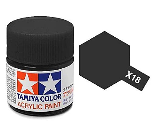 Tamiya X-18 Noir satiné – peinture acrylique 10 ml