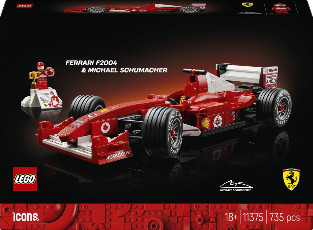 [11375] LEGO Icons 11375 – Ferrari F2004 et Michael Schumacher