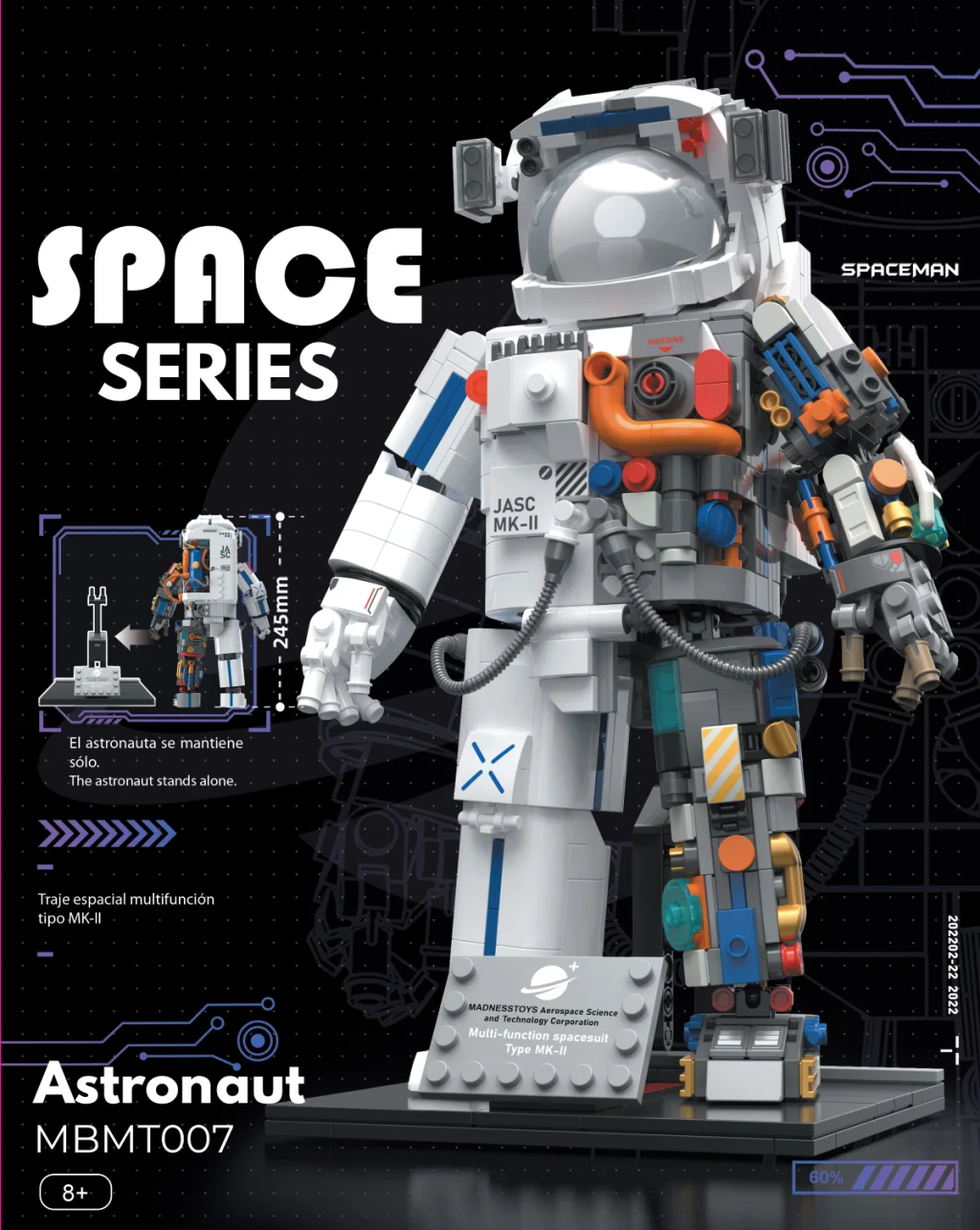 Pop Series Astronaute – kit de construction (900 pièces)