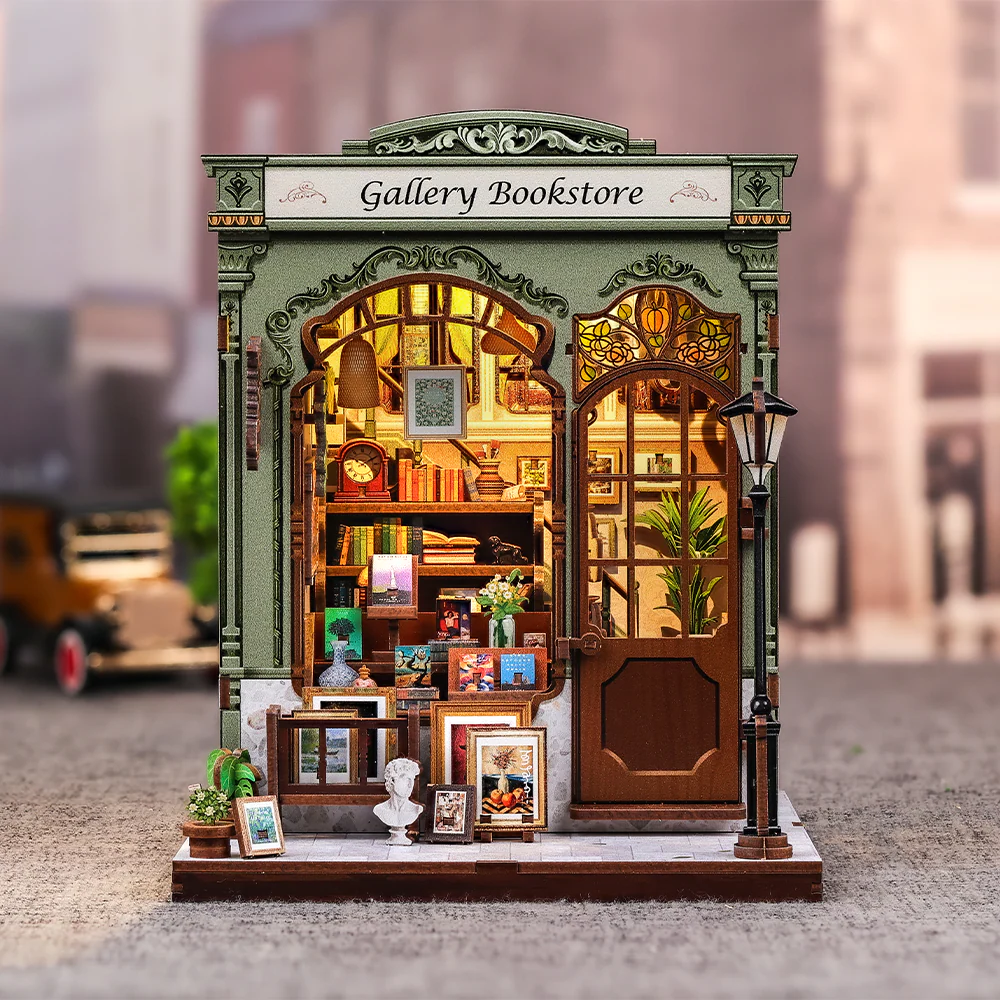 Maison miniature Cutebee Galerie Librairie, 246 pièces, éclairage LED (252017)