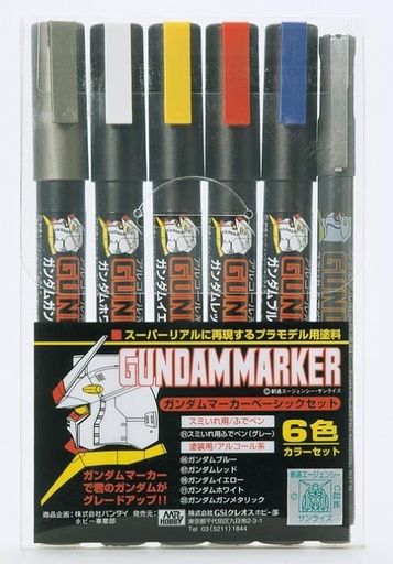 Marqueurs Gundam Marker GMS-105 – set de base (6 marqueurs)