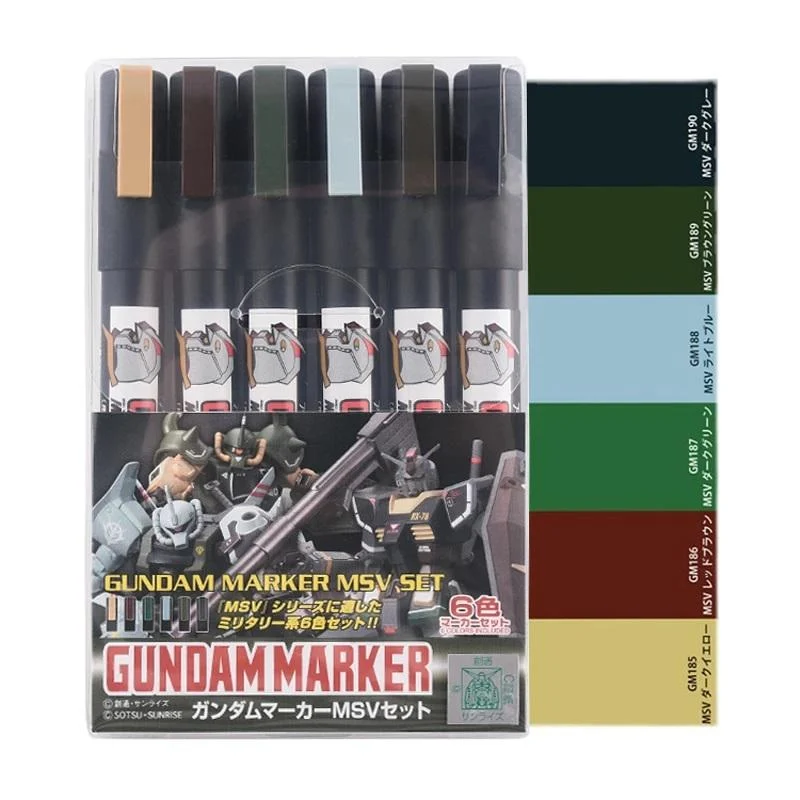 Marqueurs Gundam Marker AMS-127 – set MSV (6 marqueurs)